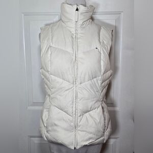 Tommy Hilfiger White Puffer Vest Women's Large With Flaws